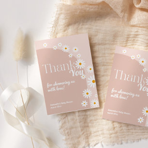 Daisy Baby in bloom Boho Girl Baby Shower Thank You Card