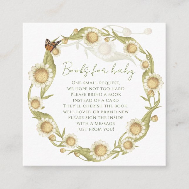 Daisy Baby in Bloom Books for Baby Wildflower Enclosure Card (Front)