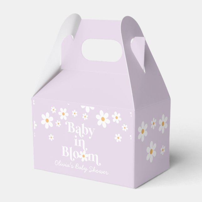 Daisy Baby in Bloom Retro Baby Shower Favour Box (Front Side)