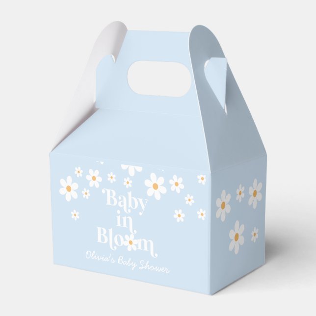 Daisy Baby in Bloom Retro Baby Shower Favour Box (Front Side)