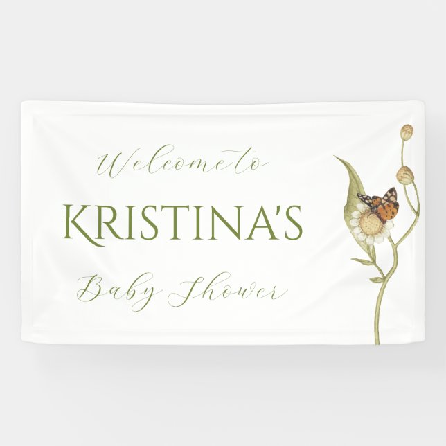 Daisy Baby in Bloom Wildflower Baby Shower Banner (Horizontal)