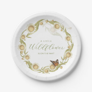 Daisy Baby in Bloom Wildflower Baby Shower Paper Plate