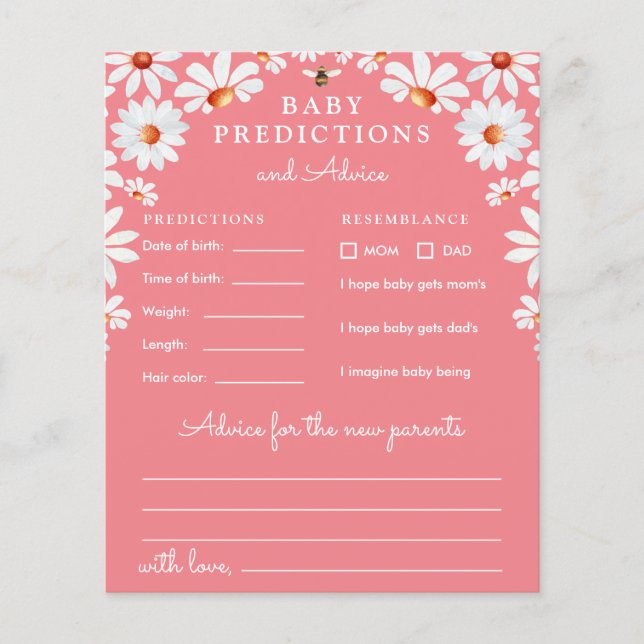 Daisy Baby Predictions & Advice  (Front)