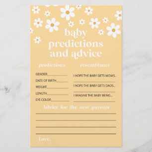 Daisy Baby Shower Advice for Parents Card