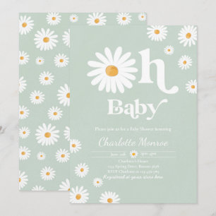 Daisy Baby Shower Bohemian Floral Chic Baby Shower Invitation