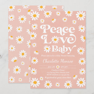 Daisy Baby Shower Bohemian Peace Love Baby Shower  Invitation