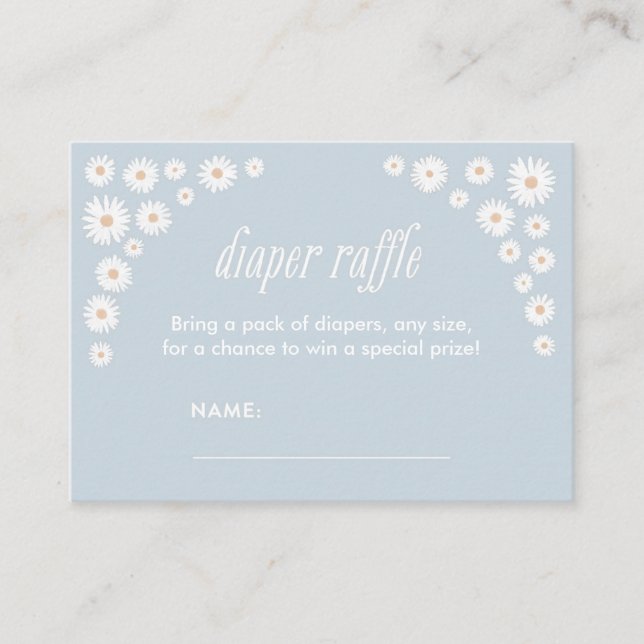 Daisy Baby Shower Diaper Raffle Ticket Enclosure Card (Front)