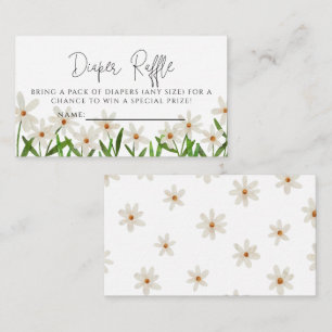 Daisy Baby Shower Diaper Raffle Ticket Enclosure Card
