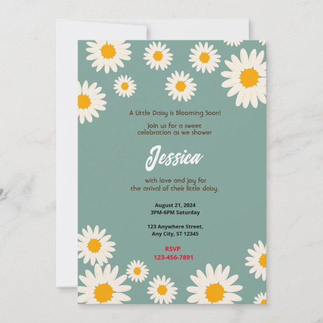 Daisy Baby Shower Invitation (Front)