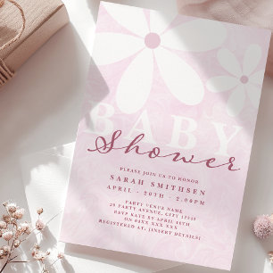 Daisy Baby Shower Pinks Invitation