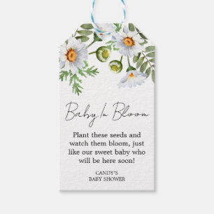 Daisy Baby Shower Seed Gift Tags