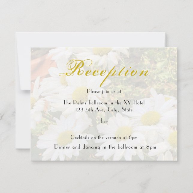 Daisy Background Yellow Grey Wedding Reception (Front)