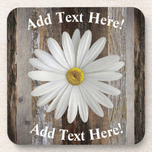 Daisy Barn Board Vintage Wood  Rustic Wood Coaster