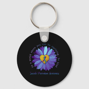 Daisy Be Kind Suicide Prevention Awareness Teal An Key Ring