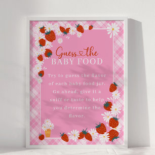 Daisy Berry Sweet Guess Baby Food Baby Shower Game Poster