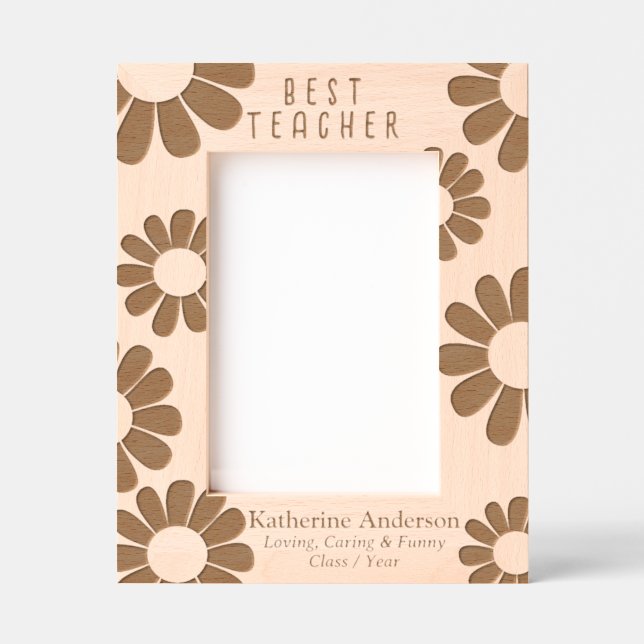 Daisy Best Teacher Etched Frames (Front)
