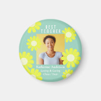 Daisy Best Teacher Photo Light Teal