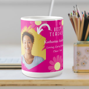Daisy Best Teacher Photo Red Coffee Mug