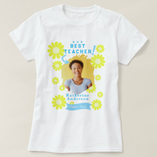 Daisy Best Teacher Photo White T-Shirt