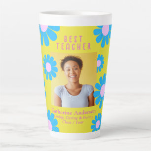 Daisy Best Teacher Photo Yellow Latte Mug
