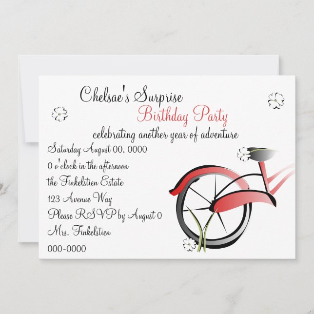 Daisy Bike Ride Invitation (Front)