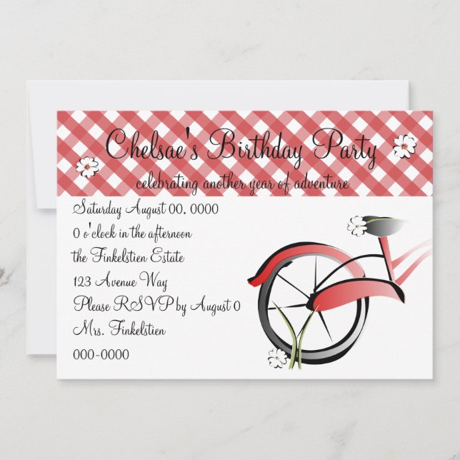 Daisy Bike Ride Invitation (Front)
