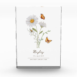 Daisy Birth Month Flower Photo Block