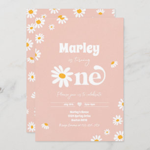 Daisy Birthday Party Bohemian Floral 1st Birthday Invitation