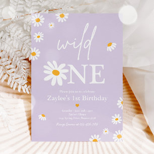 Daisy Birthday Party Bohmian Wild One 1st Birthday Invitation