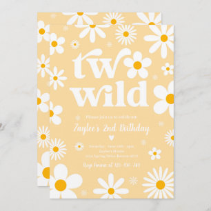 Daisy Birthday Party Boho Two Wild 2nd Birthday Invitation