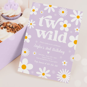 Daisy Birthday Party Boho Two Wild 2nd Birthday Invitation
