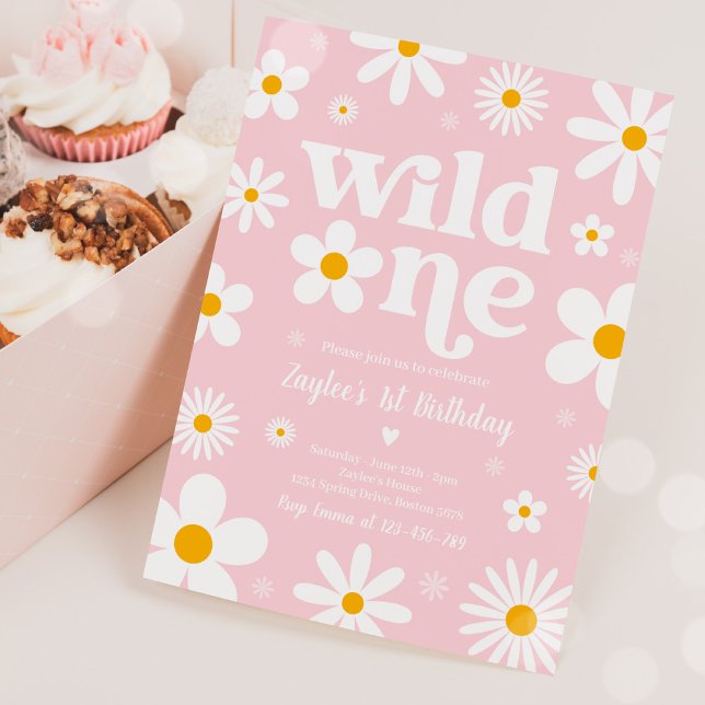 Daisy Birthday Party Boho Wild One 1st Birthday Invitation (Creator Uploaded)