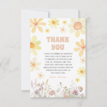 Daisy Birthday Party Thank You Card