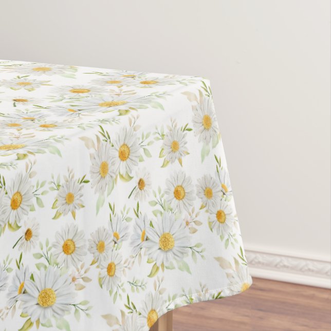 Daisy Birthday Shower Wedding Party Floral Tablecloth (In Situ)