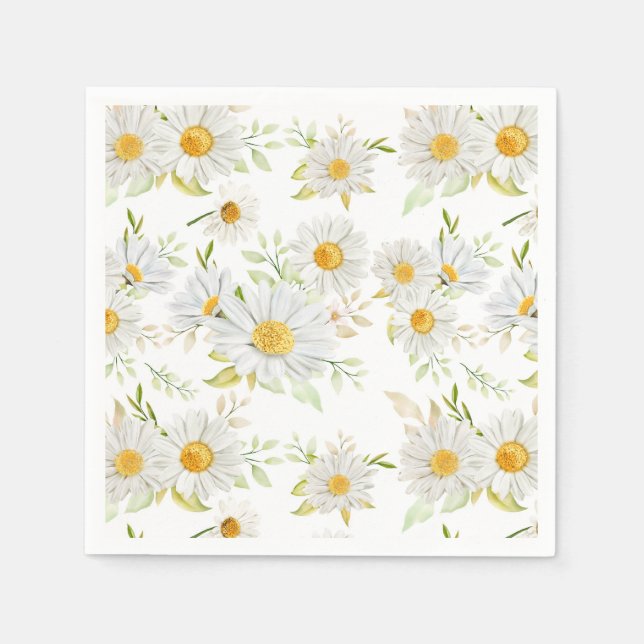 Daisy Birthday Shower Wedding Party Napkin (Front)