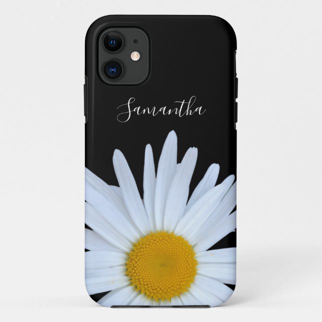 Daisy Black White Script Case-Mate iPhone Case (Back)