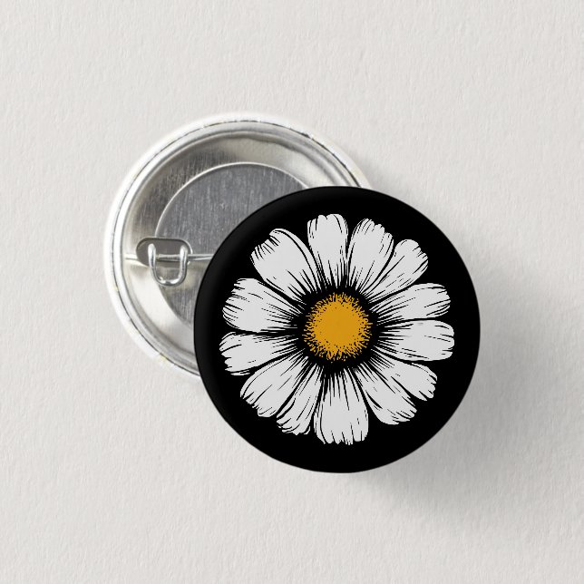 Daisy Bloom 3 Cm Round Badge (Front & Back)