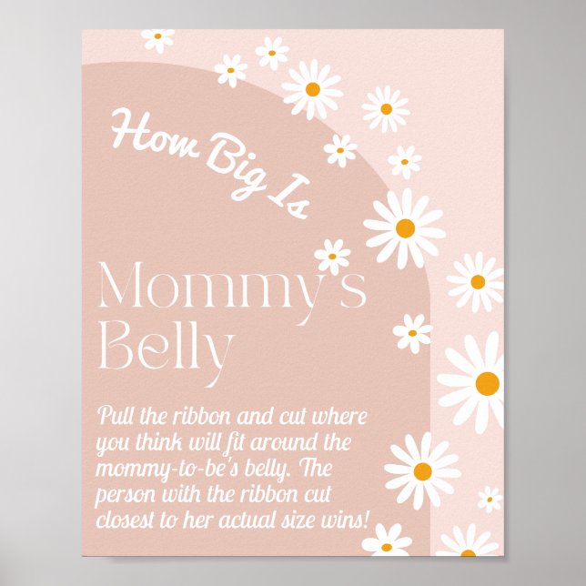 Daisy bloom Boho Girl baby shower game  Poster (Front)