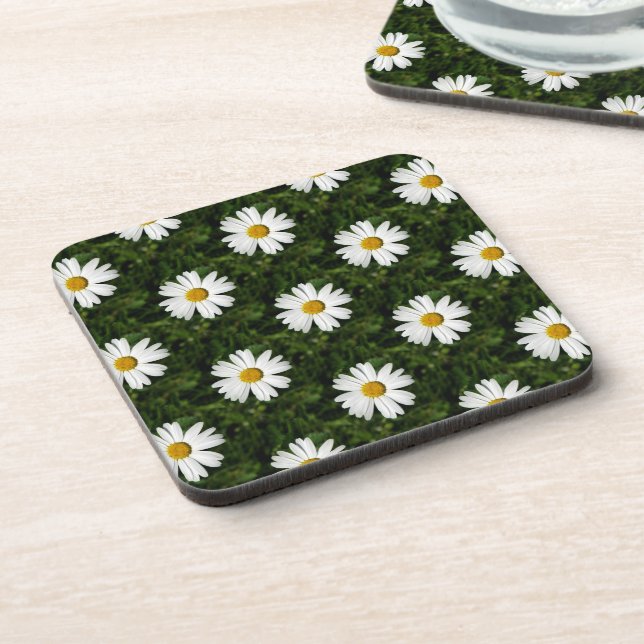 Daisy Bloom seamless pattern + your ideas Coaster (Left Side)