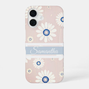 Daisy Blooms: Minimalist Floral Pattern iPhone 16 Case