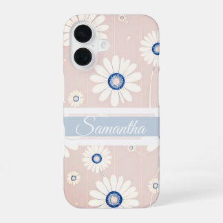 Daisy Blooms: Minimalist Floral Pattern iPhone 16 Case