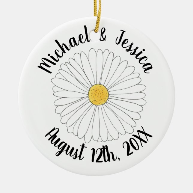 Daisy Blossom Flower Daisies Garden Party Floral Ceramic Tree Decoration (Front)