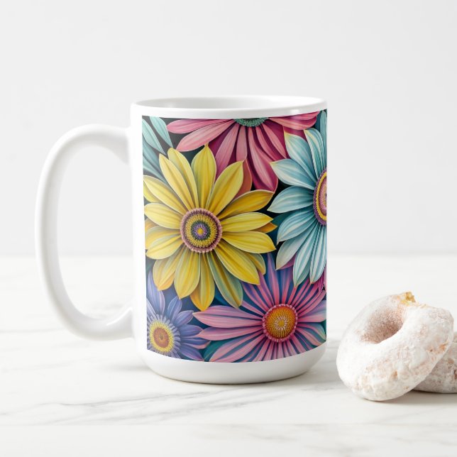 Daisy Blossoms Coffee Mug (With Donut)