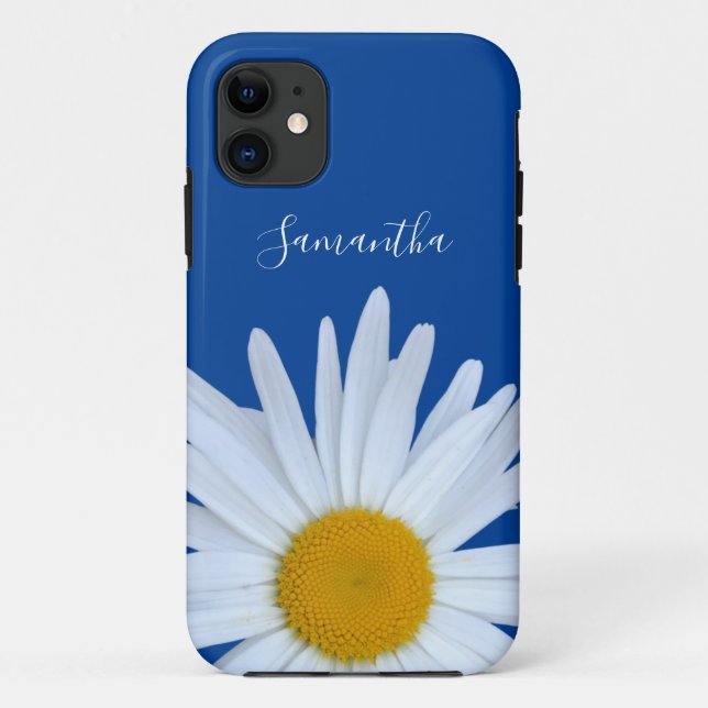Daisy Blue Elegant White Script Case-Mate iPhone C Case (Back)