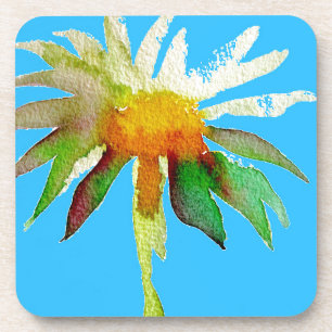 Daisy Blue Modern Art flower Coaster