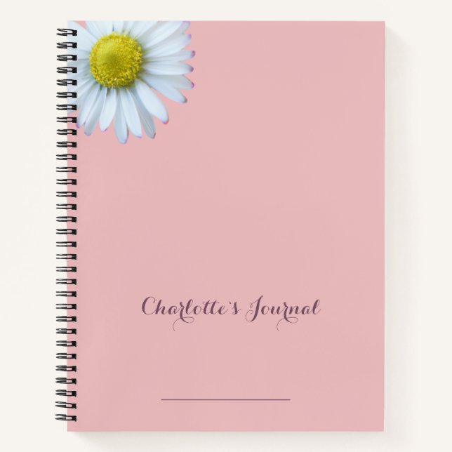 Daisy Blush pink Notebook (Front)