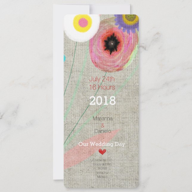 Daisy Boho Chic Invitation (Front)