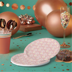 Daisy Boho Floral Paper Plate