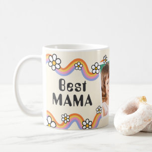 Daisy Boho Rainbow Photo Best MAMA Groovy Coffee Mug