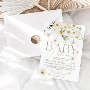 Daisy Boho Wildflower Baby in Bloom Shower Invitation